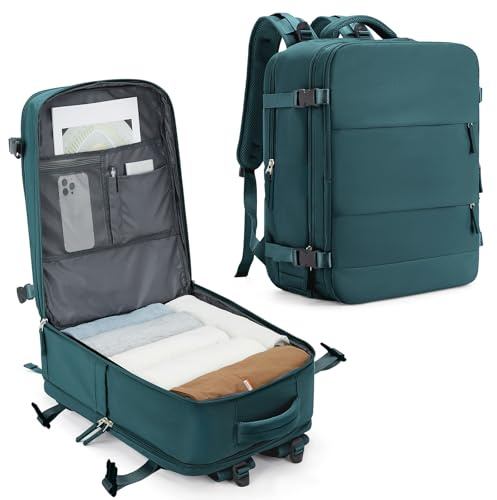 SZLX Zaino Ryanair Donna Zaino da Viaggio Bagaglio a Mano 32L Uomo Borse da cabina 45x36x20 Easyjet Travel Backpack Adatto a laptop da 15.6 Pollici con scomparto per scarpe per Lavoro e Scuola