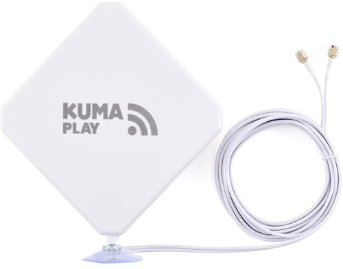 KUMA PLAY 5G Antenna for Router Modem Gateway Mobile Hotspot - High Gain Omnidirectional 2x2 MiMo LTE 4G Antenna Indoor for Home Garden Office - Compatible with Vodafone EE O2 Three - SMA Connectors