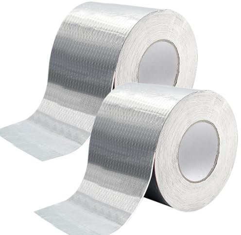 Ruban butyle Souvik, ruban d'étanchéité étanche, ruban sous-marin, ruban en aluminium résistant à l'abrasion et à la chaleur, adapté aux façades, toits, caravanes, fenêtres (2 rouleaux)