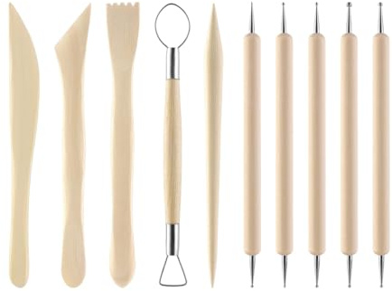 LONZIKP 10 Pièces Kit Outils de Sculpture Professionnel Outils de Modelage pour Argile Polymère Sculpture DIY Céramique Tons de Sculpture