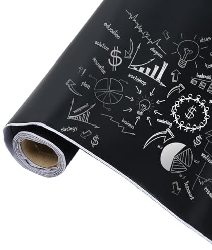 Magnetic Chalkboard Contact Paper – Self Adhesive Blackboard Chalk Board | Chalkboard Wallpaper | Flexible Magnetic Chalkboarrd Film | Whiteboard Sticker Roll for Home, Office & School