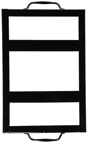 SEWACC Soporte para Placa de Cristal Esmaltado Negro de Acero Inoxidable para Parrilla, Bandeja para Cocinar al Aire Libre, Estante Resistente para Barbacoa, Herramienta para Parrillas,