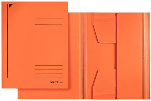 Leitz Jurismappe, Hochwertige A4 Dokumentenmappe, Flügelmappe bis zu 250 Blatt, Perfekt für Unterwegs oder als Umlaufmappe, 100% Recycling Karton, Blauer Engel, Orange, 39240045