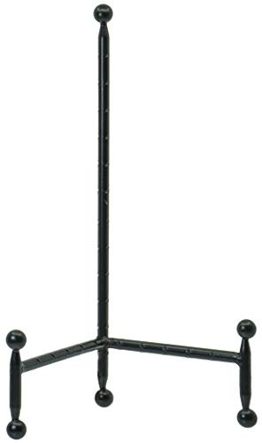 Red Co. Decorative Tripod Plate Stand and Art Holder Easel in Black Finish - 11.5 h