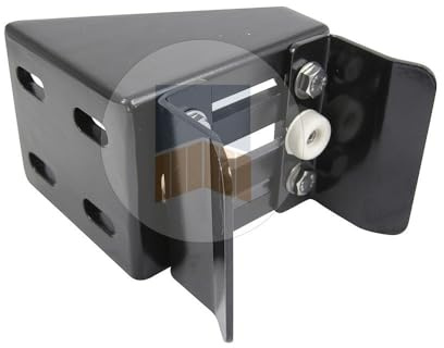 PORTAC Boîtier en Aluminium quatre points de fixation avec U pour serrure de portail coulissant à encastrer, en applique - Noir Ral 9005