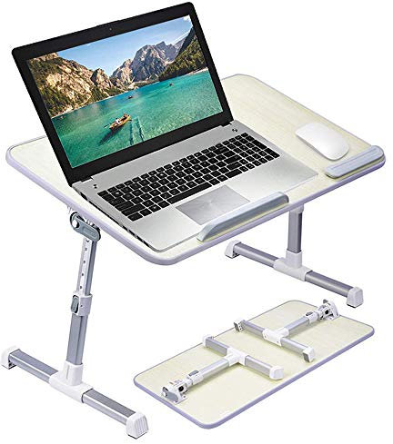 Fällbart sängbricka bord justerbart sängbricka knäbord laptop skrivbord sängbricka laptop sängstativ stående bord vikbart knäbord litet skrivbord för att titta på film på sängens personligt matbord