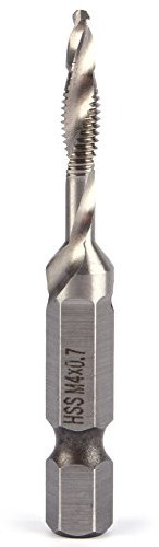 M4 HSS Taps Drill Bits, M4 Combination Drill and Tap Bit, Cobalt Drill Bits, Tap Taper Drill Hexagonal Handle Compound Tap Drill Bits Suitable for Drilling Tapping Cutting (M4 x 0.7)