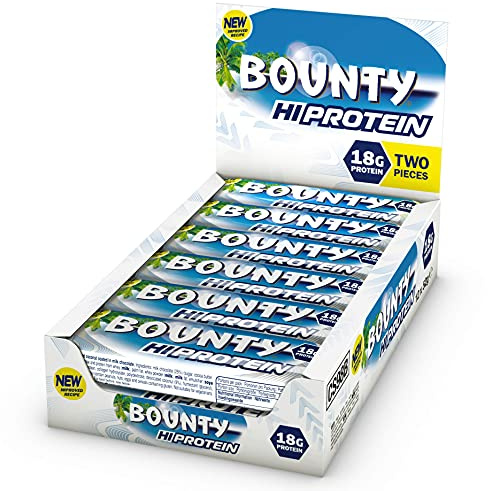 Bounty Protein Bar – Milk Chocolate & Coconut, 12 × 52g – 18g Protein, High‑Protein Snack for Gym, Work & On‑the‑Go