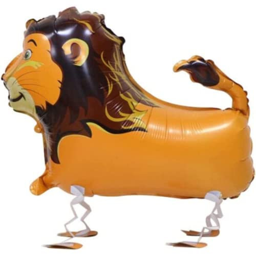 DIWULI laufender Löwe Luftballon, Airwalker Ballon Tier-Ballon Folien-Ballon, Folienluftballon Geburtstag, Kindergeburtstag Junge, Tier-Party, Motto-Party, Dekoration, Geschenk-Deko, Dschungel, Zoo