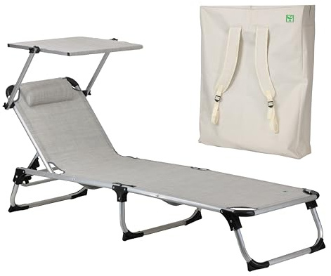 Totò Piccinni Lettino KAMP in Alluminio con Cuscino e Borsa (Melange)