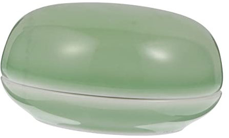 Scatola Porta Tampone Ceramico Verde per Calligrafia Retrò