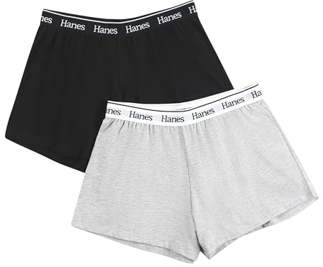 Hanes Women's Originals Sleep Shorts, Comfywear Lounge Shorts, Pajama Shorts for Women, 2-Pack