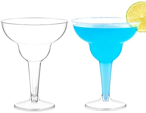 Kucoele 24 st Margarita-glas i plast, 340 ml engångs cocktailglas, klara festglas för vin, champagne, martini
