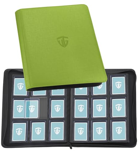 TCGUARD Album per collezionisti per 216 carte, raccoglitore con 9 scomparti con custodie per carte rigide Toploader da 3x4, raccoglitore per carte di credito per TCG, carte MTG, album da collezione
