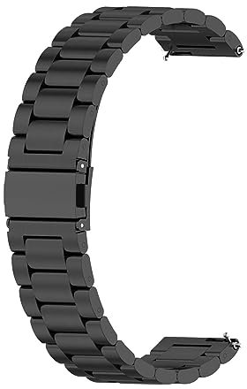 Metal Correa Compatible con Huawei Watch GT 5 Pro 46mm Correas, Pulsera de Repuesto de Acero Inoxidable Hebilla Ajustable Correa para Huawei Watch GT 5 Pro 46mm,Mujer Hombre (Negro)