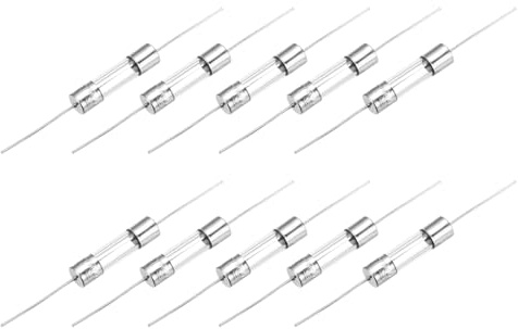 QUARKZMAN 8A glassäkring 5 x 20 mm, 10 stycken snabbslag utlösningsegenskaper 250 V säkring för kretskort, elektroniska apparater, hushållsapparater