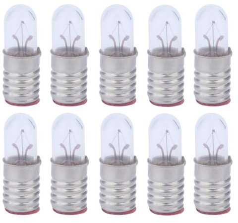 ShuoHui E5 Mini-Glühlampe 4.5V 50mA Birne lampen warm weiß E5.5 H0 Gelb Pack of 10 Screw Bulbs (4.5V)