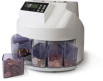 Safescan 1250 EUR Coin Counter That Quickly Value Counts and Sorts Mixed Euro Coins - Coin Sorter That Sorts Coins Per Denomination - Money Counting Machine for Continuous Coin Counting