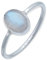 mantraroma Ring Damen Silber 925 Regenbogen Mondstein Edelstein weiß schlicht modern