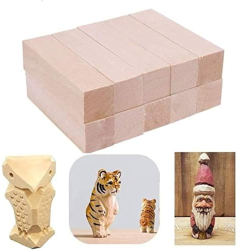 TOKERD 20 Pcs Basswood Blocks for Whittling and Carving, Unfinished Wood Blocks Basswood Carving Blocks Soft Wood Set for Carving Beginners and Professional(10 x 2.5 x 2.5cm)