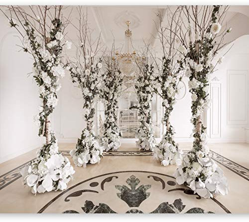 murando Fotomurales Flores Arquitectura 350x256 cm XXL Papel pintado tejido no tejido Decoración de Pared decorativos Murales moderna Diseno Fotográfico blanco 3d d-B-0180-a-a