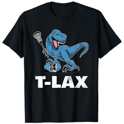 Lacrosse Player Lacrosse Stick Helmet I Dinosaur T-Rex T-Lax T-Shirt