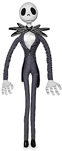 Disney Store Stoffpuppe Jack Skellington, Nightmare Before Christmas, 68 cm / 27'', Kuscheltier mit großer plastischer Schleife, für alle Altersstufen geeignet, Mehrfarbig
