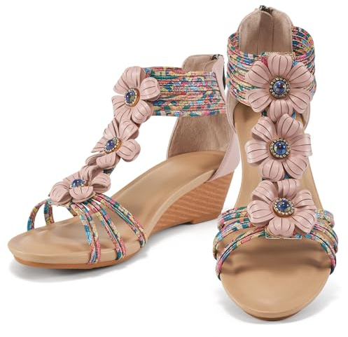 FUDYNMALC Womens Sandals Wedge Shoes: All-Day Comfort Dressy Wedges 2026