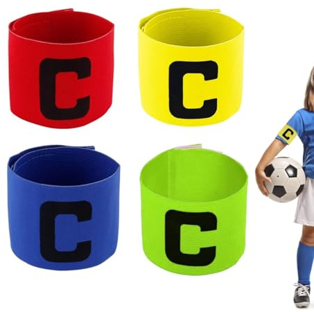 JJiaoLinin Captain Armband, 4PCS Multicolor Football Captains Armbands, Adjustable Soccer Captain Armband for Adult and Youth, for Football, Basketball, Hockey, Rugby etc