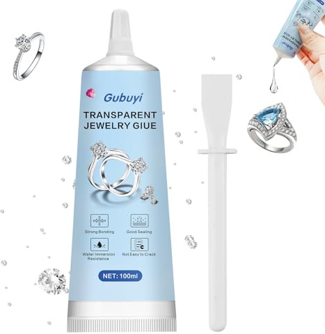 100ml Colla per Gioielli, Colla Multiuso Gioielli per Incollare, colla Decorativa per Pietre Flacone per Strass Brillantini Strass, Fai da Te
