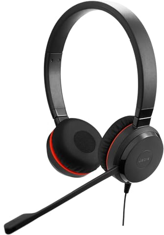 Jabra Evolve 30 II (2025 Edition) Wired Dual-Ear Headset with Mic - 3.5mm Jack or USB-A/USB-C Connectivity, Noise-Canceling Microphone, Works with Online Meeting Platforms - Black