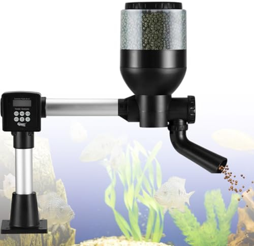 Comedero automático para estanque, grande, programable, para exteriores, con controlador de pantalla LCD, dispensador automático de alimentos para peces de 4 litros, comedero para peces Pond Koi for