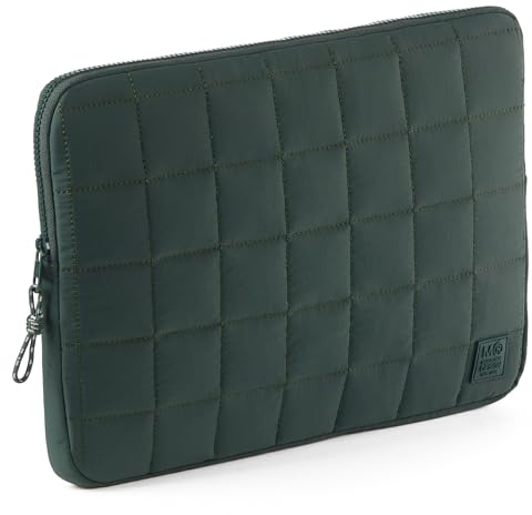 Miquelrius - Laptop-fodral för 15 tum och 16 tum, vadderad design, lätt och mjuk beröring, vattenavvisande tyg, dragkedja med dragsko, grön