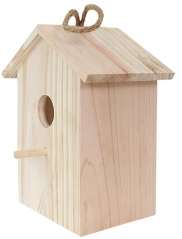 de madera – Refugio aviar de 13,2 x 10 x 21,5 cm, cabina con , loft de madera, estación de cría visual, santuario de observación de vida silvestre para árbol, balcón, decoración