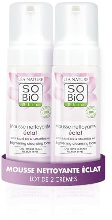 So BiO étic - Mousse Nettoyante Clarifiante Visage – Nettoie & Purifie – Peaux Mixtes à Grasses – Teint Frais et Net – Lot de 2 × 150ml