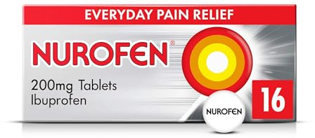Nurofen Ibuprofen 200mg Tablets, 16 Caplets for Headache, Migraine, Back Pain, Cold & Flu Relief, 8-Hour Painkiller, Over-The-Counter Medication