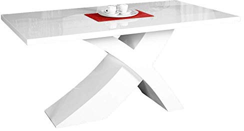 Sedex Nolana Esszimmertisch 200-240/100cm/ Ausziehfunktion/Designertisch/Esstisch/Hochglanz - weiß