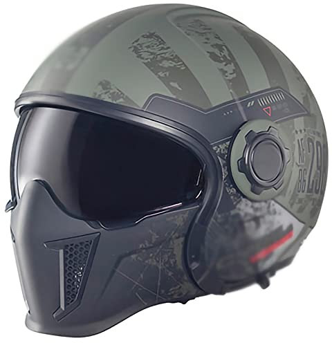 STRTG Helmets Jet-Helm · Motorrad-Helm Roller-Helm Scooter-Helm Bobber Mofa-Helm Chopper Retro Cruiser Vintage Pilot Biker Helmet · ECE Visier C,L:58-59