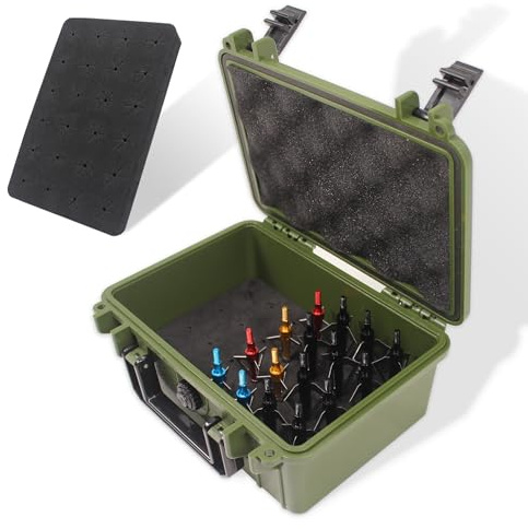 Wamlet Archery Broadhead Box Hunting Accessory Case Holds 28 Broadheads (Case Only) - Green