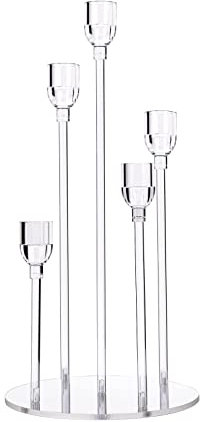Acryl Kerzenständer Stabkerzen Kerzenhalter Stabkerze 5 Arming für LED Kerzen, Modern Tischdeko Wohnzimmer Hochzeit Party Weihnachten Deko, Keine Kerzen enthalten