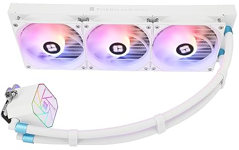 Thermalright AQUA ELITE 360 Refroidisseur de processeur liquide V3 blanc, tête de pompe AIO jusqu'à 3300 tr/min, ventilateurs TL-C12W-S V2 × 3 PWM, pour AMD/AM4/AM5, Intel LGA1150/1151/1200/2011/1700,