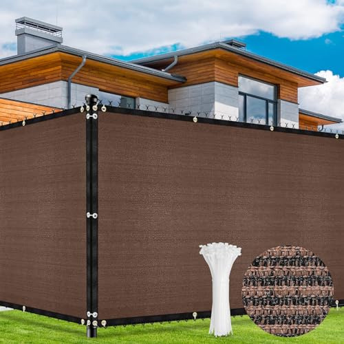 Duerer Malla de Ocultacion Jardin 1.2m x 15.2m Malla de Sombreo 170g/m² Densidad HDPE Protección UV Privacidad para Vallas De Jardin, Terraza, Balcón y Vallas, Marrón