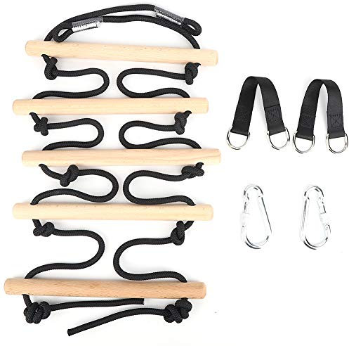 SPYMINNPOO Kit Scale Oscillanti, Scala di Corda da Arrampicata Scala di Corda da Arrampicata Scala per Albero Attrezzatura da Gioco con Moschettoni