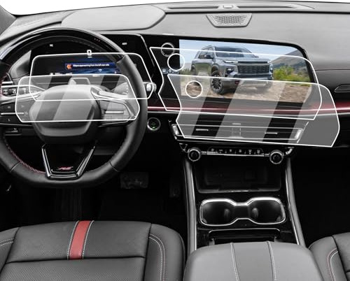 2026 Chevy Traverse Screen Protector - 4 Pcs Nano Film 17.7-Inch Navigation+11-Inch Dashboard Screen Protector For 2024-2026 Traverse(LS/LT/Z71/RS/High Country) & 2024-2026 Silverado EV Accessories