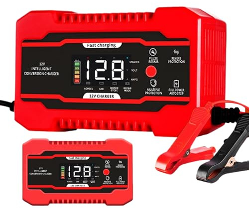 Cargador De Batería De Mantenimiento De 12 Voltios | Cargador De Batería Portátil 12V6A Para Vehículos - Equipo De Reparación Y Mantenimiento De Vehículos Para Camiones, Coches, SUV, Motocicletas