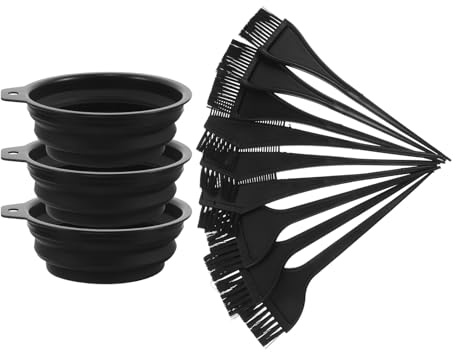 IMUSINICE Kit per Tintura Chioma Pieghevole da 3 Pezzi Ciotola Pennello e Pettine per Colorazione Uniforme Adatto per Uso Salone e Fai-da-Te a Casa
