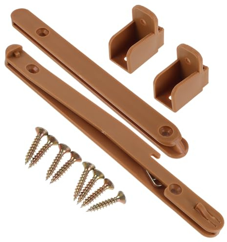 TEMPNAP Conector de Barandilla para Bebés, Juego de Riel de Plástico Ajustable Marrón Claro Tornillos, Kit para Ensamblaje de Muebles y Proyectos de Bricolaje