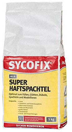MUR Super Haftspachtel 5 kg mit hohem Weißgrad für Innen zum Füllen, Glätten, Dübeln, Spachteln und Modellieren, Gipskarton Spachtelmasse, für große Flächen, für Stuckarbeiten, Premium Spachtelmasse