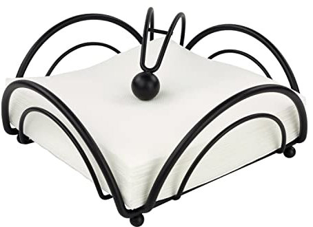 Spectrum Diversified Flower Flat Napkin Holder, Black (97910)