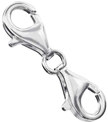 Materia 925 Sterling Silber Karabiner Doppel Verschluss zum Wechseln für Armbänder/Ketten 1545